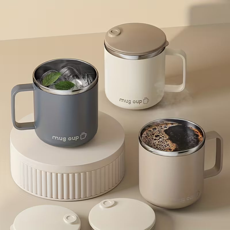 Caneca Térmica Inox com Tampa Espa Café – Copo Portátil Antiderrapante p/ Café e Chá