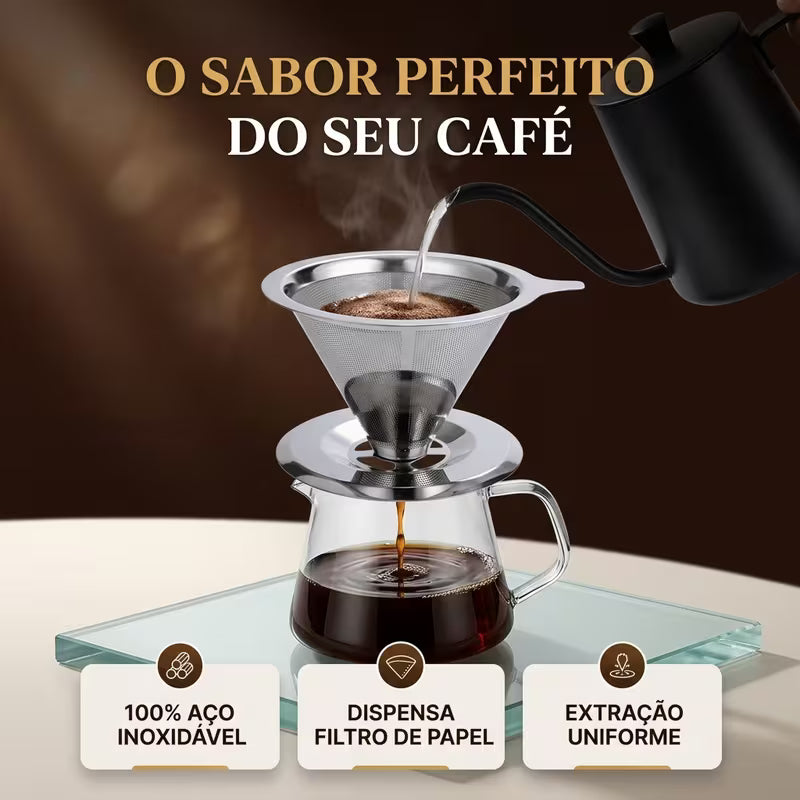 Coador de Café Inox 304 Reutilizável Pour Over | Sem Filtro de Papel – Espa Café