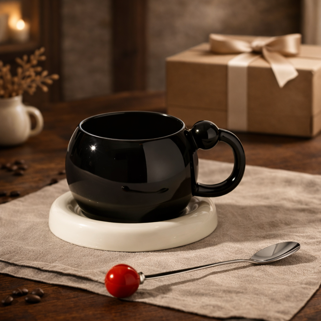 Conjunto 2 Xícaras 180ml com Pires e Colher | Cerâmica Minimalista – Espa Café