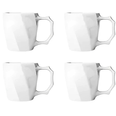 Kit 4 Canecas Cayan 260ml Cerâmica Premium | Design Geométrico Colorido – Espa Café