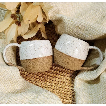 Xícara Orgânica Artesanal 120ml Espa Café – Cerâmica Premium Bojuda para Café e Chá