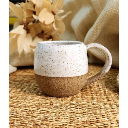 Xícara Orgânica Artesanal 120ml Espa Café – Cerâmica Premium Bojuda para Café e Chá