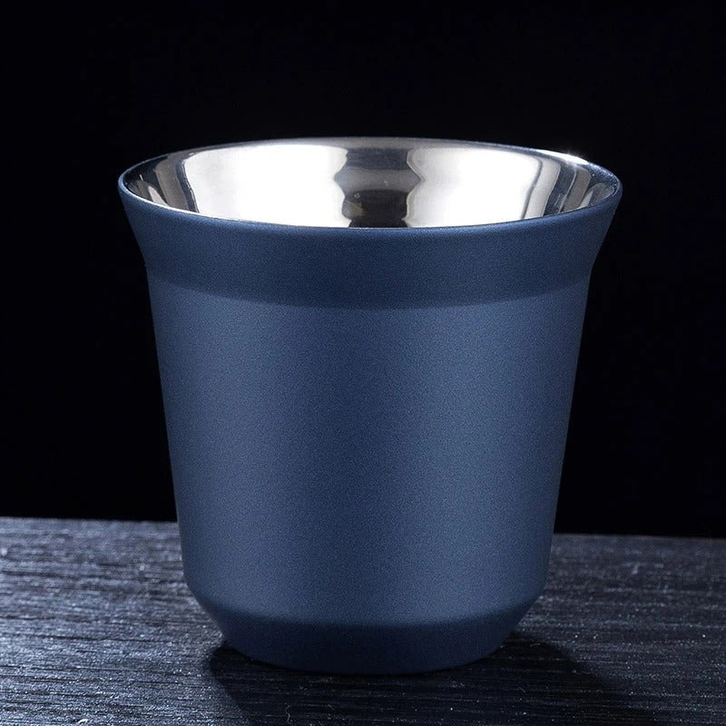 Xícara Inox Dupla 80ml Espa Café – Copo Térmico Portátil p/ Espresso, Café e Drinks