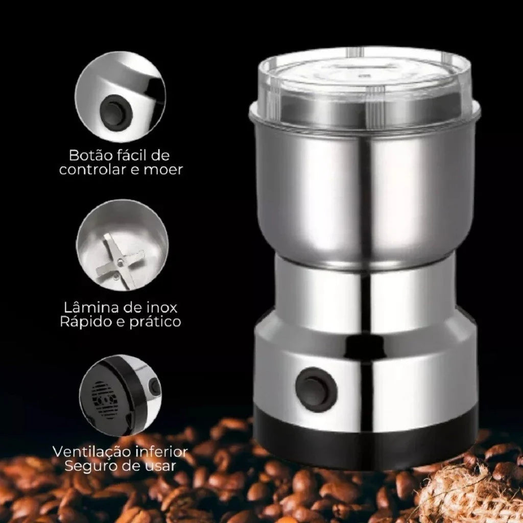 Moedor Elétrico de Café Inox Multifuncional 150W | Grãos e Especiarias Espa Café