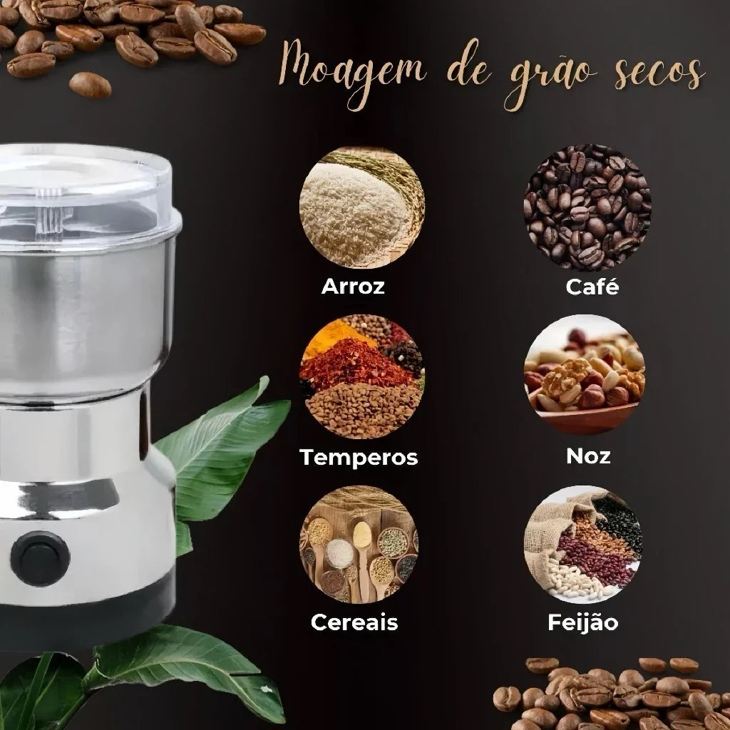 Moedor Elétrico de Café Inox Multifuncional 150W | Grãos e Especiarias Espa Café
