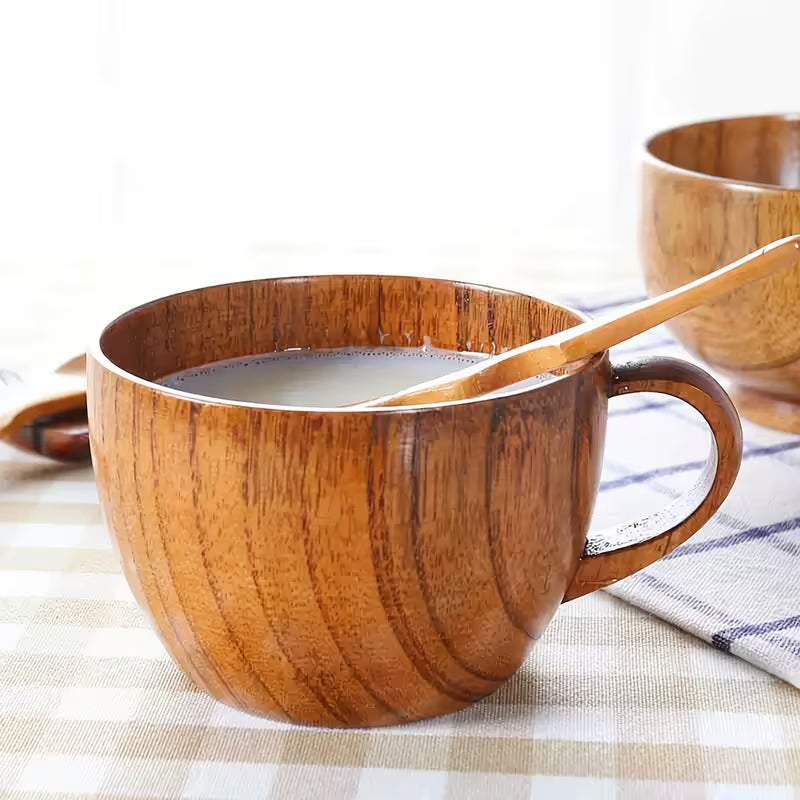 Xícara de Madeira Maciça Espa Café – Elegante, Térmica e Artesanal