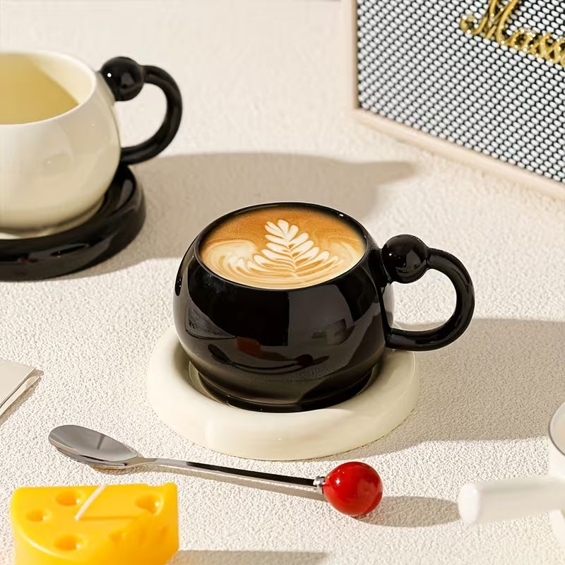 Conjunto 2 Xícaras 180ml com Pires e Colher | Cerâmica Minimalista – Espa Café