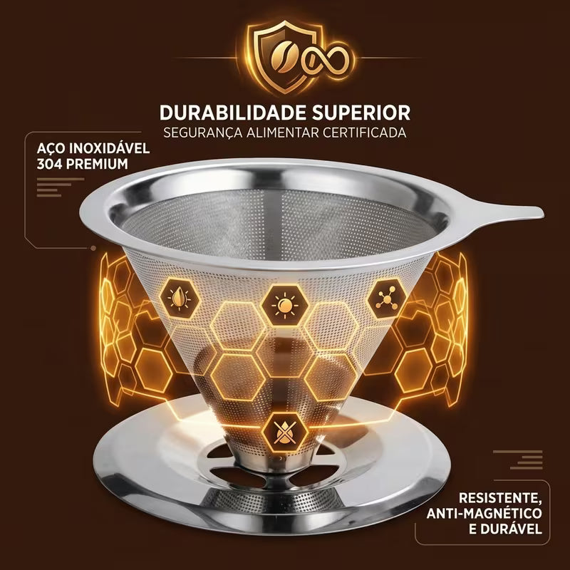 Coador de Café Inox 304 Reutilizável Pour Over | Sem Filtro de Papel – Espa Café