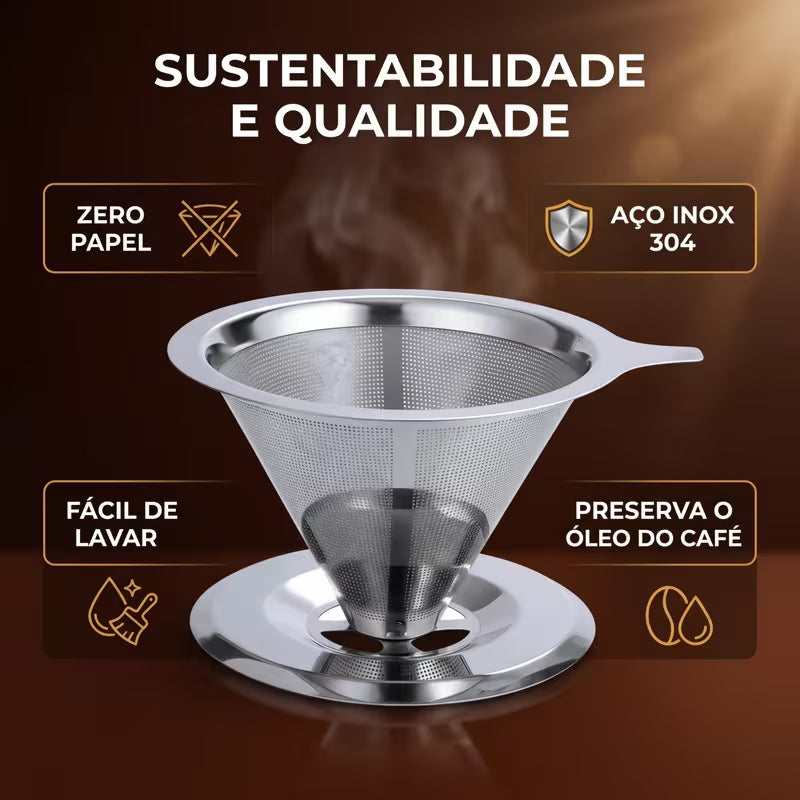 Coador de Café Inox 304 Reutilizável Pour Over | Sem Filtro de Papel – Espa Café