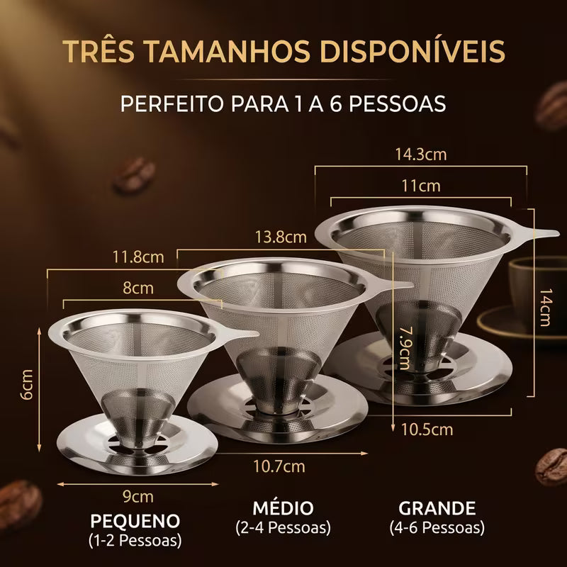 Coador de Café Inox 304 Reutilizável Pour Over | Sem Filtro de Papel – Espa Café