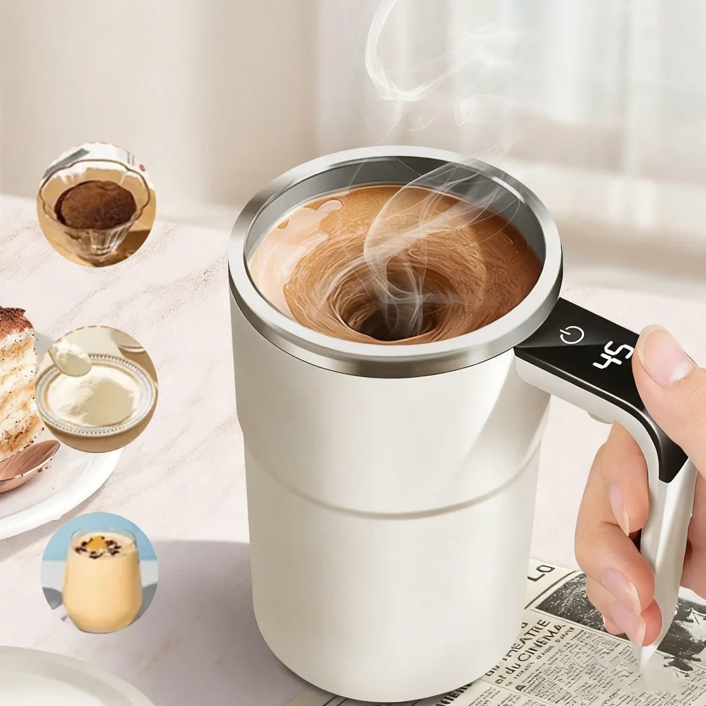 Caneca Mixer Automática Elétrica Inox | Copo Térmico Auto Misturador USB – Espa Café