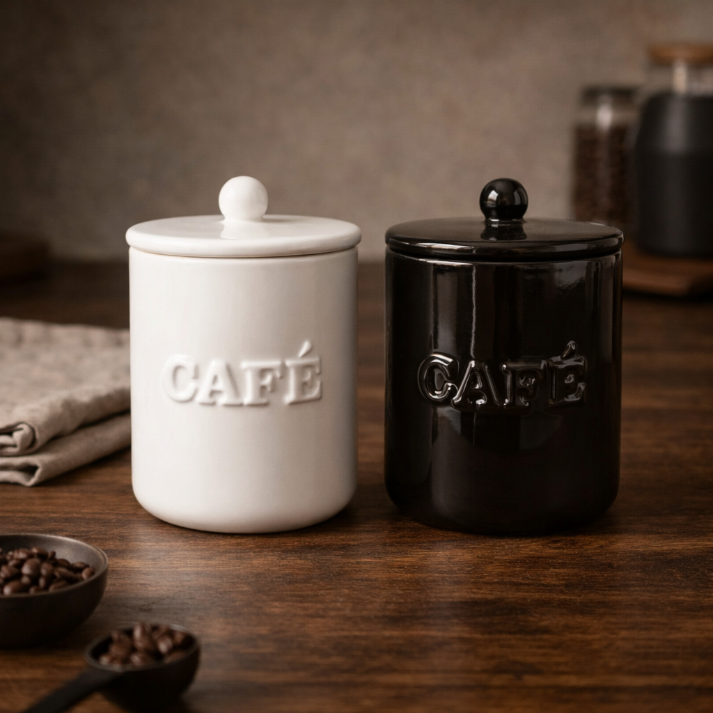 Pote de Cerâmica Espa Café® – Charme e Organização Elegante