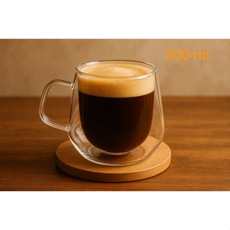 Xícara Vidro Duplo 200ml Espa Café – Térmica, Resistente e Elegante