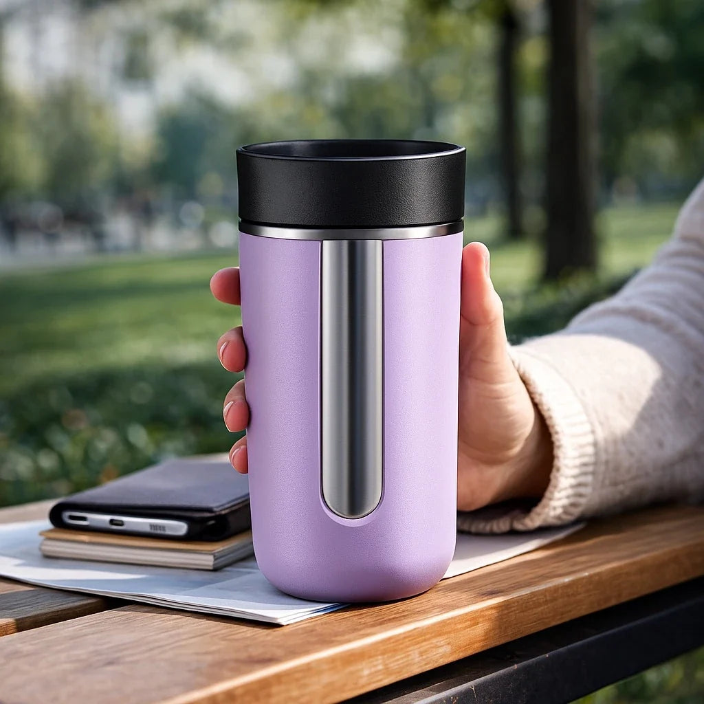Copo Térmico Inox 350ml com Tampa Antivazamento | Parede Dupla Quente e Frio – Espa Café