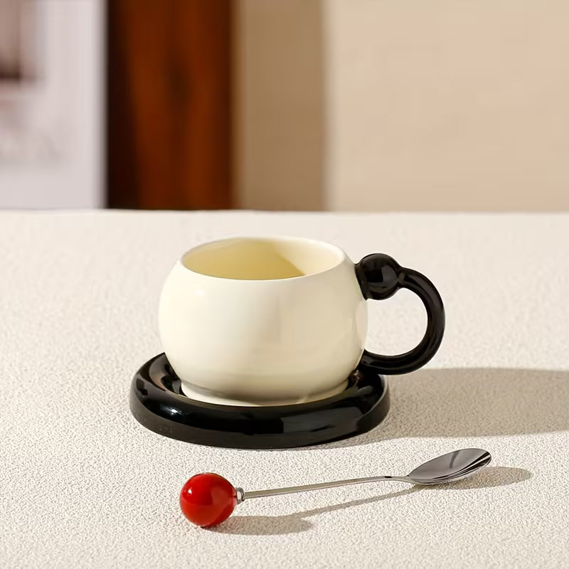 Conjunto 2 Xícaras 180ml com Pires e Colher | Cerâmica Minimalista – Espa Café