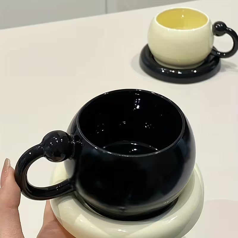 Conjunto 2 Xícaras 180ml com Pires e Colher | Cerâmica Minimalista – Espa Café