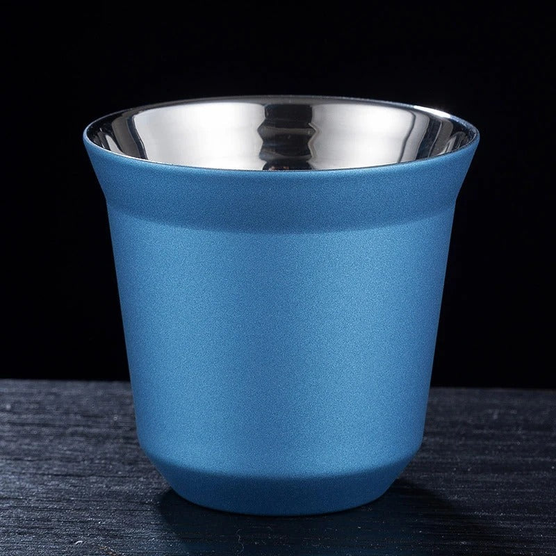 Xícara Inox Dupla 80ml Espa Café – Copo Térmico Portátil p/ Espresso, Café e Drinks