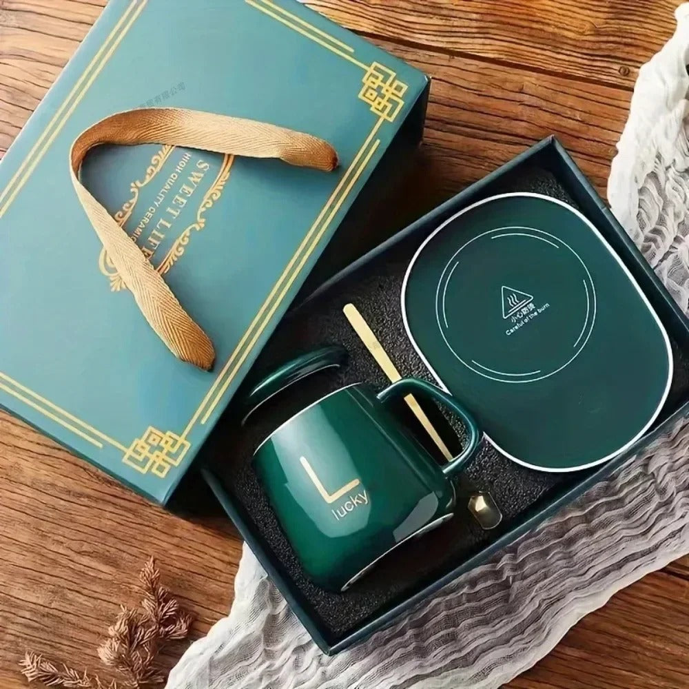 Caneca Térmica Elétrica USB 55°C com Colher | Aquecimento Inteligente – Espa Café