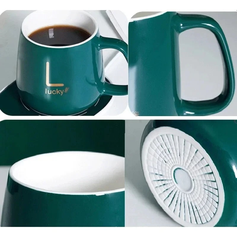 Caneca Térmica Elétrica USB 55°C com Colher | Aquecimento Inteligente – Espa Café