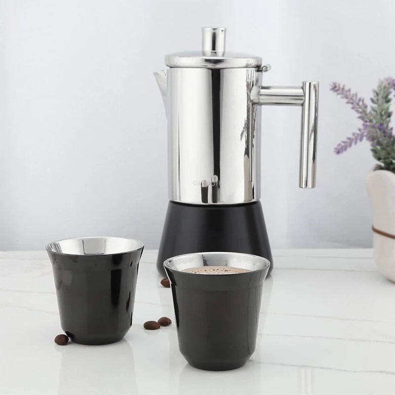 Xícara Inox Dupla 80ml Espa Café – Copo Térmico Portátil p/ Espresso, Café e Drinks