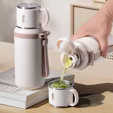 Copo Térmico 600ml Inox 316 2 em 1 com Tampa | Portátil Quente e Frio – Espa Café