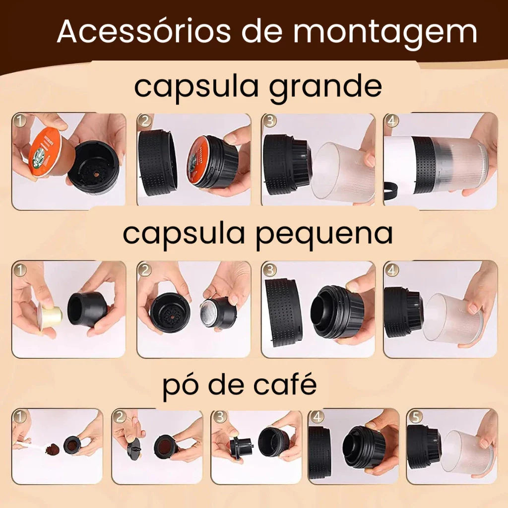 Cafeteira 3 em 1 Espa Café® – Café Rápido e Liberdade Total