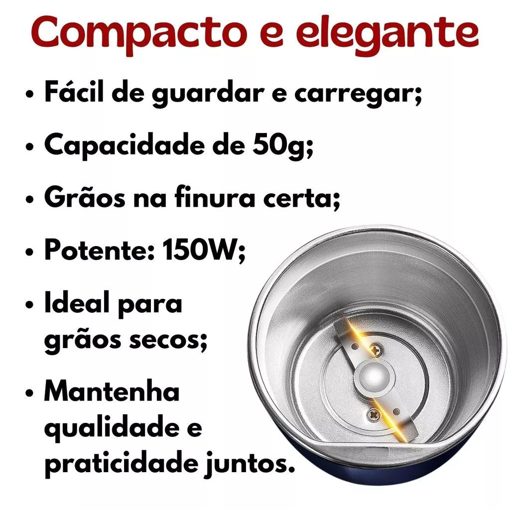 Moedor Elétrico de Café Premium 110V | Grãos e Especiarias Espa Café