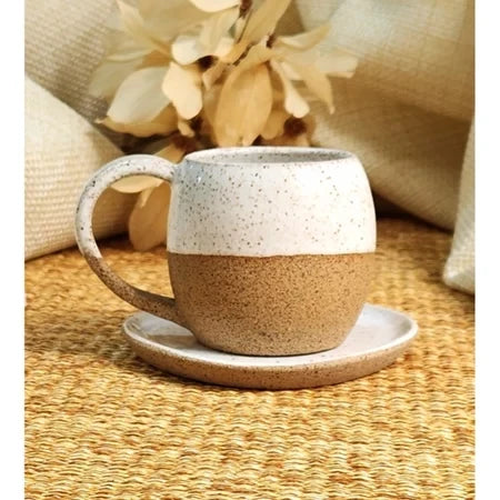 Xícara Orgânica Artesanal 120ml Espa Café – Cerâmica Premium Bojuda para Café e Chá